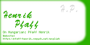 henrik pfaff business card